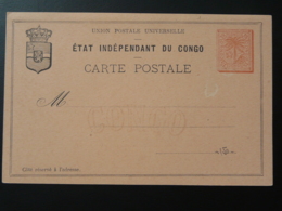 Entier Postal Carte Postale Stationery Card Palmier Palm Tree Etat Indépendant Du Congo - Interi Postali