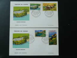 FDC X2 Paysages Comoriens Comores 1966 - Lettres & Documents