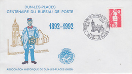 Enveloppe  FRANCE   Centenaire  Du   Bureau  De  Poste  De   DUN - LES - PLACES   1992 - Posta