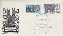 Enveloppe  FDC   1er  Jour   GRANDE  BRETAGNE    Abbaye  De   WESTMINSTER    1966 - Abdijen En Kloosters