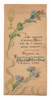 Image Pieuse Fait Main Première Communion 1909 Holy Card Santino - Devotion Images