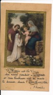 Image Pieuse Marie Est La Voie Souvenir Communion Brissac 1937 Chromo Dorures Réhaussé à La Main Holy Card Santino - Devotion Images