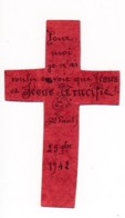 Image Pieuse Faite Main Jésus Crucifié 1942 Holy Card Santino - Devotion Images