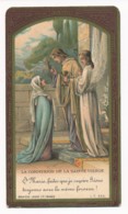 Image Pieuse Holy Card Santino Editeur BOUASSE Jeune Chromo Art Nouveau La Communion De La Sainte Vierge - Devotion Images