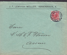 Denmark J. F. LEMVIGH MÜLLER Brotype KJØBENHAVN K.K.B. 1910 Cover Brief ASSENS (Arr.) Fr. VIII. Stamp - Covers & Documents