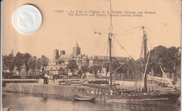 14 - Très Belle Carte Postale Ancienne De CAEN  Le Port Et L'Eglise - Caen