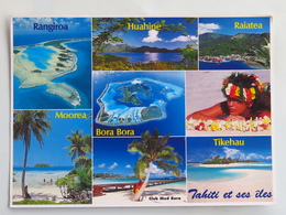 Carte Postale : TAHITI Et Ses Iles En 8 Vues, Timbre - Tahiti