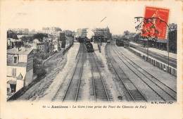 92-ASNIERES- LA GARE VUE PRISE DU PONT DU CHEMIN DE FER - Asnieres Sur Seine