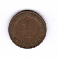 GERMANY  1 PFENNIG 1950 "G" (KM # 105) #5282 - 1 Pfennig