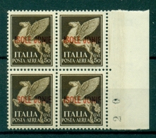 V7534 ITALIA OCCUPAZIONI ISOLE IONIE 1941, 50 C. Posta Aerea Varietà 1a(senza I Di ISOLE) In Basso A Sinistra, In Blocco - Islas Jónicas