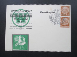 AK Werbepostkarte 1937 Wilhelm Witt Modeware / Betten / Bettfedern. SST Berlin Staatstreffen Mussolini - Hitler - Advertising