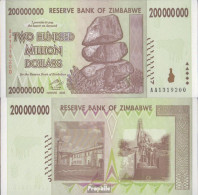 Simbabwe Pick-Nr: 81 Bankfrisch 2008 200 Mio. Dollars - Zimbabwe