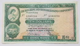 BILLET HONG KONG - 182h - 31/03/1979 - 10 DOLLARS - ARMOIRIE - GRATTE CIEL - Hong Kong