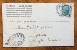 F.P.A. WIEN - TRIEST  N.61  Annullo Ambulante SU CARTOLINA  Per  GORZ 11.VM.   In Data 16/1/1903 - Trento