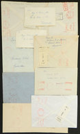 TOPIC DOGS: 10 Covers Carried By Private Post ONDA, All With Meter Stamps Illustrated With GREYHOUND, Interesting! - Cani