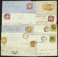 WURTTEMBERG: 9 Used Covers Or Folded Covers, Very Old, There Are Interesting Postages And Cancels! - Andere & Zonder Classificatie