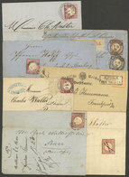 GERMANY: 7 Covers, Folded Covers, Or Cards Used In 1873/4, Several With Defects, Some With Interesting Cancels! - Altri & Non Classificati