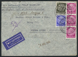 GERMANY: 25/JUL/1935 Todtnau - Argentina, Cover Flown By Zeppelin, Small Tear At Top Else Very Fine! - Altri & Non Classificati