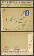 GERMANY: Cover Sent From Köln To New York Franked With 25Pf., Double Censorship Nazi + Allied, It Was HELD By The - Other & Unclassified