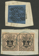 GERMANY: 2 Old Fragments With Classic Stamps, Very Fine Quality, High Catalog Value! - Autres & Non Classés