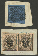 GERMANY: 2 Old Fragments With Classic Stamps, Very Fine Quality, High Catalog Value! - Andere & Zonder Classificatie