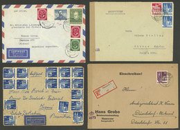 WEST GERMANY: 4 Covers Used Between 1946 And 1952, Nice Frankings! - Other & Unclassified