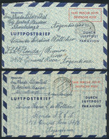 WEST GERMANY: 2 Aerograms Of 60Pf. And 100Pf. Sent To Argentina In 1948 And 1949, With Minor Defect In The Back Flap ( - Otros & Sin Clasificación