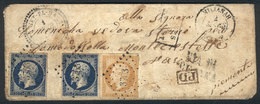 ALGERIA: Small Cover Franked By France Stamps Sc.14 + 15 X2, Sent From TENIET-EL-HAAD To Montecrestesse (Italy) O - Sonstige & Ohne Zuordnung