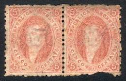 ARGENTINA - RIVADAVIA: GJ.19, Mint Pair, The Left Stamp Of Superb Quality, The Right One With Defect, Rare! - Sonstige & Ohne Zuordnung