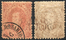 ARGENTINA: GJ.20d + G, 3rd Printing, Dun-red, With Nice COMBINATION OF VARIETIES: Dirty Plate And Thin Paper, Excellent - Autres & Non Classés