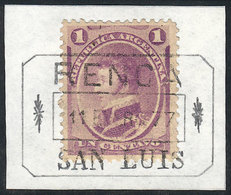 ARGENTINA: GJ.35, With (reconstructed) Rectangular Datestamp Of RENCA (SAN LUIS), Excellent Quality - Other & Unclassified