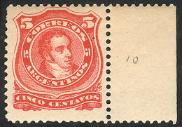 ARGENTINA: GJ.84, 1888 5c. Rivadavia Type I (large Collar), Beautiful MNH Example (with Tiny Hinge Mark In The Shee - Andere & Zonder Classificatie