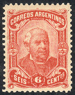 ARGENTINA: GJ.86, 1888 6c. Sarmiento, Mint With Full Original Gum, Tiny And Barely Visible Hinge Mark (appears To B - Sonstige & Ohne Zuordnung