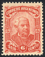 ARGENTINA: GJ.86, 1888 6c. Sarmiento, Mint With Full Original Gum, Tiny And Barely Visible Hinge Mark (appears To B - Otros & Sin Clasificación