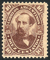 ARGENTINA: GJ.87, 1888 10c. Avellaneda, Mint With Full Original Gum, Light Hinge Mark, Excellent Quality! - Autres & Non Classés