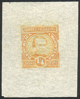 ARGENTINA: GJ.96, ¼c. José María Paz, Die Proof Printed In Yellowish-orange On Very Thin Paper (India), Excellent Q - Other & Unclassified
