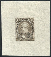 ARGENTINA: GJ.98, 1c. Velez Sársfield, Die Proof Printed In The Issued Color On Very Thin Paper (India Paper), Exce - Altri & Non Classificati