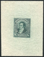 ARGENTINA: GJ.109, 8c. Rivadavia, Die Proof Printed In Green On Very Thin Paper (India), Excellent Quality! - Andere & Zonder Classificatie