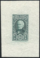 ARGENTINA: GJ.115, 1P. San Martín, Die Proof Printed In Green On Very Thin Paper (India), Excellent Quality! - Autres & Non Classés