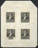 ARGENTINA: GJ.137 + Other Values, 1892 Multiple Die Proof With Values: 2c., 1c., Without Value And ½c., Printed In - Altri & Non Classificati