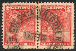 ARGENTINA: GJ.222, Pair With Fantastic Cancel Of COLONIA YRIGOYEN (Buenos Aires??), Excellent! - Autres & Non Classés