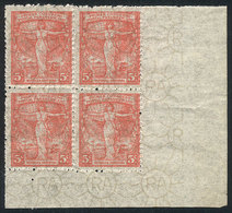 ARGENTINA: GJ.542, 5c. Postal Congress With Watermark Printed On Front, Perforation 13½, Fantastic And Striking Cor - Otros & Sin Clasificación