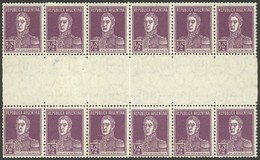 ARGENTINA: GJ.594EHB, 1924 ½c. San Martín, Block Of 12 With White HORIZONTAL GUTTER, Probably The LARGEST MULTIPLE, - Autres & Non Classés