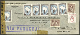 ARGENTINA: RARE MULTIPLE POSTAGE: GJ.770, 1P. Map Printed On CHALKY PAPER, 6 Examples (+ Other Values, Total 6.25P. - Other & Unclassified