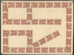 ARGENTINA: GJ.800, Moreno 5c. Typographed, Chalky Paper, Fantastic STRIP OF MORE THAN 50 STAMPS, Mounted On Page Of - Altri & Non Classificati