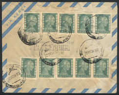 ARGENTINA: GJ.1007A, 25c. Eva Perón National Unsurfaced Paper, 10 Examples Franking An Airmail Cover Sent To France - Other & Unclassified