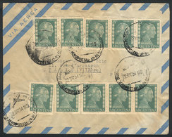 ARGENTINA: GJ.1007A, 25c. Eva Perón National Unsurfaced Paper, 10 Examples Franking An Airmail Cover Sent To France - Altri & Non Classificati