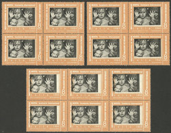 ARGENTINA: GJ.1332, 1965 Mental Health, Block Of 6 With The Vignette (black Color) Very Shifted To The Left (rare) - Altri & Non Classificati