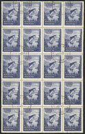 ARGENTINA: GJ.1496, 1969 1,000P.  Fishing, Large Used Block Of 20 Stamps, Excellent Quality, Very Rare! - Other & Unclassified