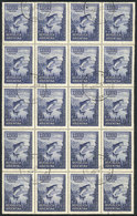 ARGENTINA: GJ.1496, 1969 1,000P.  Fishing, Large Used Block Of 20 Stamps, Excellent Quality, Very Rare! - Otros & Sin Clasificación